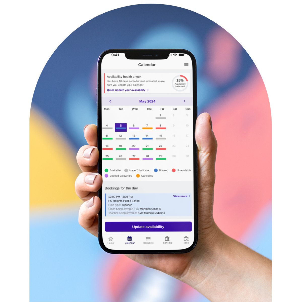 ClassCover substitute teacher app — booking notifications